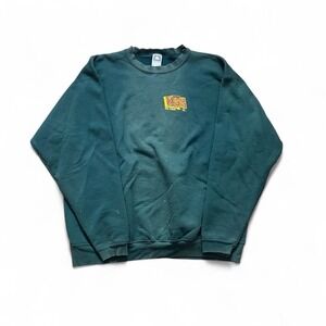 Vintage Sun Faded And Thrashed Green Crewneck Sweater Size 2XL Grunge Goth Skate